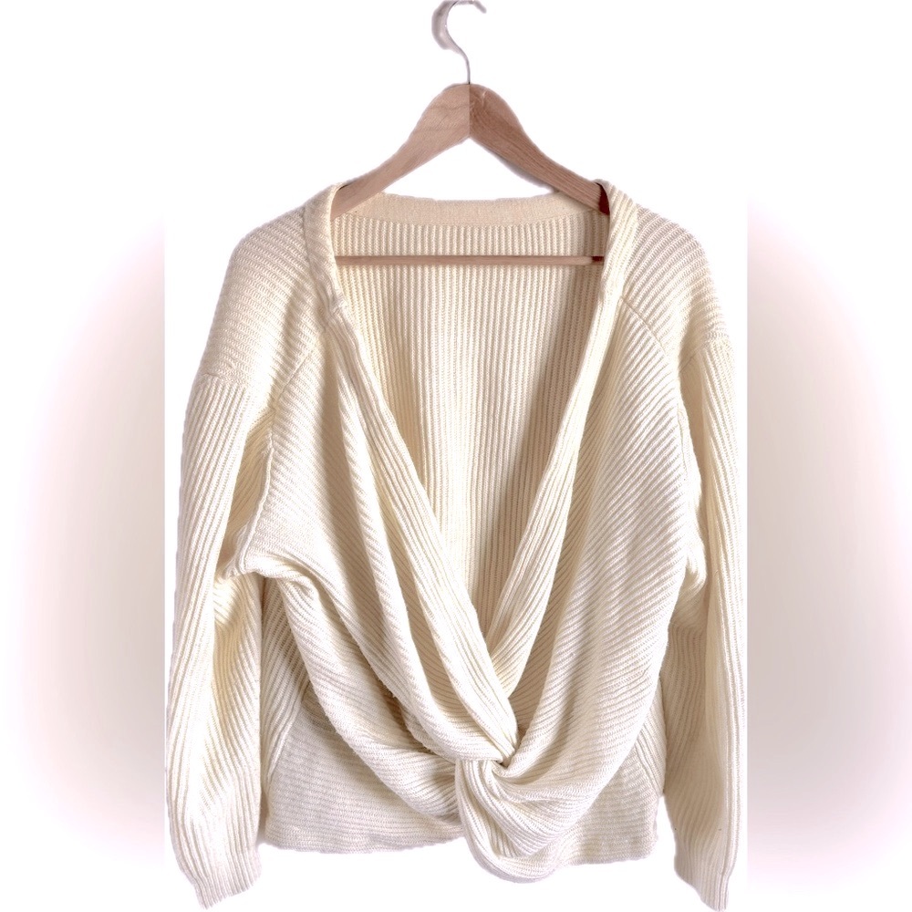 Twik Pale Yellow Knotted Knit Sweater